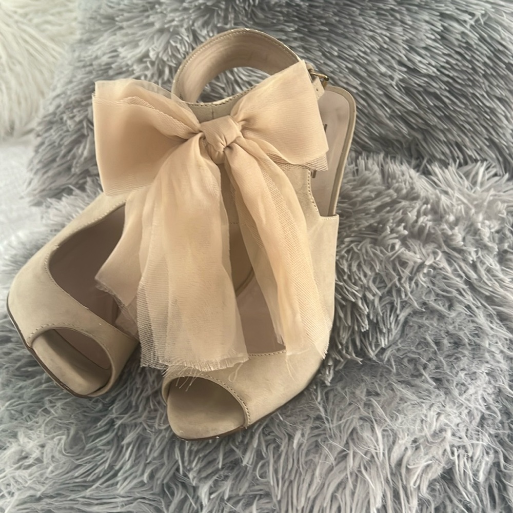 Cream, suede shoes